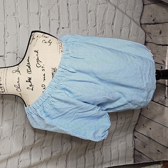 Loft Striped One Shoulder Linen Blend Blouse Size Small NWT - Picture 4 of 6